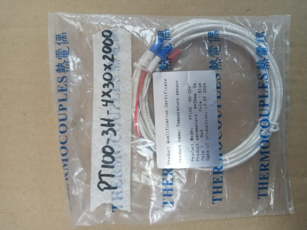 PT100 3H 4MM X 30MM ACERO INOXIDABLE CON 2MTS CABLE DE -50º HASTA 200º