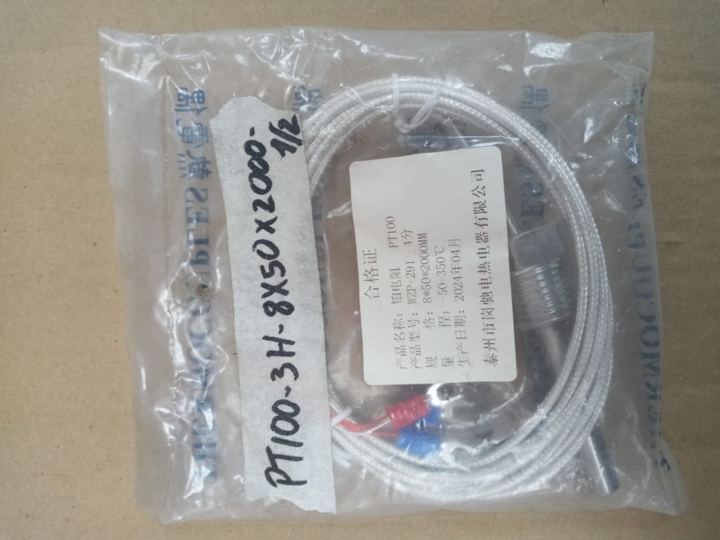 PT100 3 HILOS 8MM X 50MM C/CABLE 2000MM ROSCA 1/2 DESDE -50º HASTA 250º