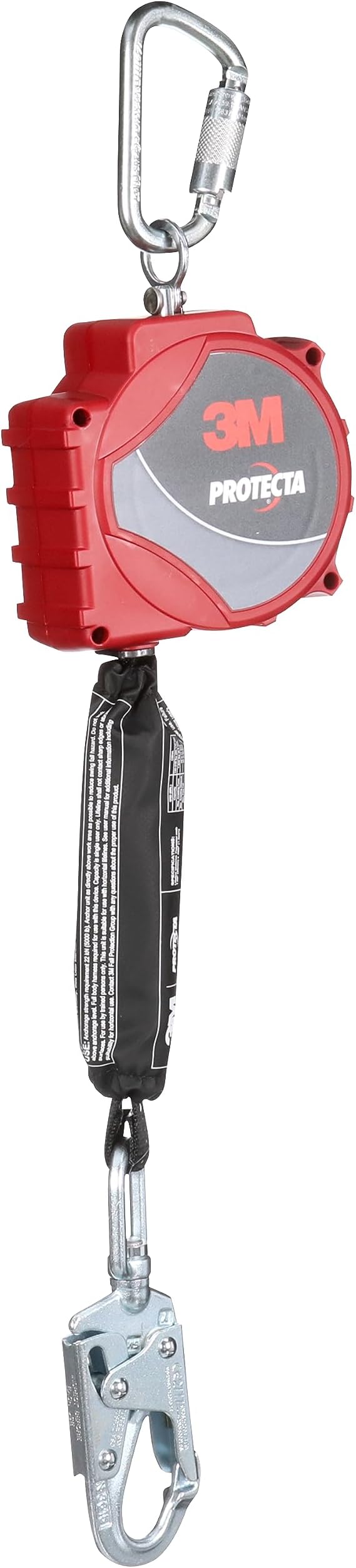 Línea de vida autorretráctil con mosquetón banda, gancho giratorio de acero, 20 pies