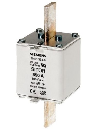 Cartucho de fusibles SITOR con contactos de cuchilla NH2 Entrada: 350 A gS Un AC: 690 V Un DC: 250 V indicador de fusión superior