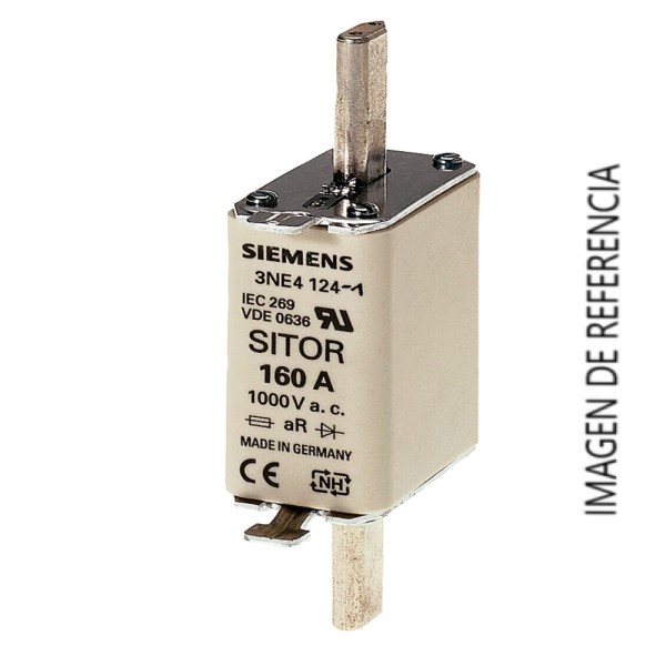 Cartucho de fusibles SITOR con contactos de cuchilla NH0 Entrada: 100 A aR Un AC: 1000 V Un DC: 440 V indicador de fusión superior