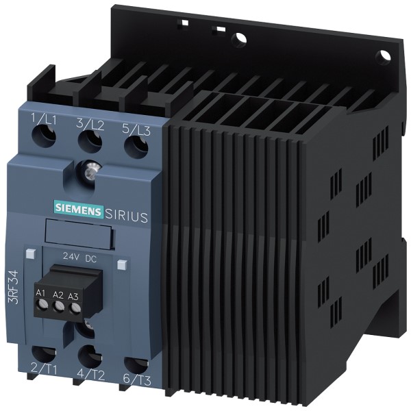 Contactor estático trifásico 3RF3 AC 53 / 74 A / 40 °C 48-480 V / DC 24 V circuito inversor de conmutación instantánea borne de tornillo