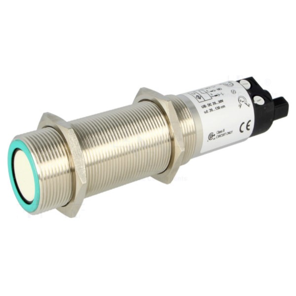 Sensor proximidad ultrasónico SONAR, 24VDC, PNP NO,  M12 , Sn. 200 a 1300 mm, IP65