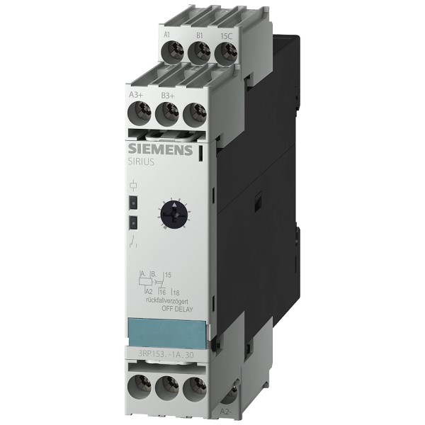 Relé temporizador electrónico retardado a desexcitación 1 conmutado con tensión auxiliar 1 rango de tiempo 5 s...100 s AC 24 200...240 V y DC 24 V con AC 50/60 Hz con LED borne de tornillo