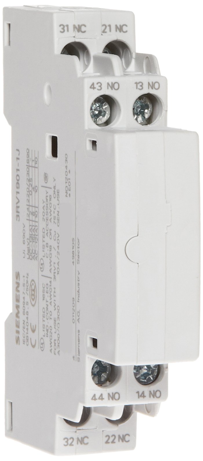 BLOQUE CONTACTOS AUX. LATERAL CON BORNES DE TORNILLO 2 NA+2 NC PARA INTERRUPTOR AUTOMAATICO TAM. S00...S3
