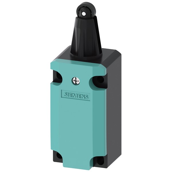 Interruptor de posición Caja de plástico de 40 mm según DIN EN 50041 Conexión del aparato 1x (M20 x 15) 1NA/1NC contactos de acción normal Vástago de rodillo con Rodillo de plástico 13 mm