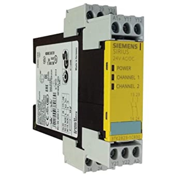 Módulo de seguridad SIRIUS con circuitos de habilitación de relé (FK) AC/DC 24 V 225 mm borne de tornillo FK instantáneo: 2 NA FK retardado: 0 NA MK: 0 NC arranque vigilado aparato base máximo alcanzado SIL: 3 PL: redondos