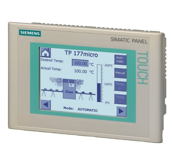 Panel tactil TP177micro PARA S7-200 5.7 plg. Display STN Blue Mode puerto PPI