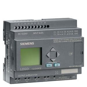 LOGO 12/24RCE logic module,display PS/I/O: 12/24VDC/relay, 8 DI (4AI)/4DO, memory 400 blocks, modula