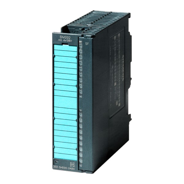 SIMATIC S7-300 Salida analógica SM 332 aislado galvánicamente 4 AO U/I; diagnóstico; resolución de 11/12 bits 20 polos desenchufar y enchufar con bus de fondo activo posible