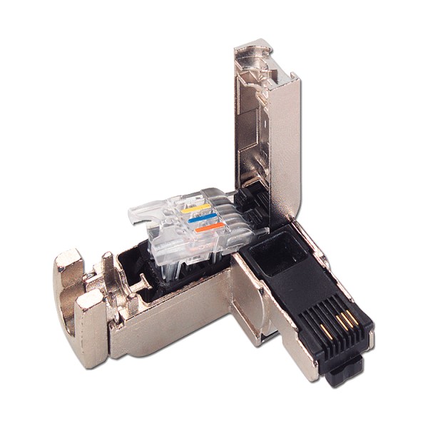 Industrial Ethernet FastConnect RJ45 Plug 90 2x2 Conector RJ45 (10/100 Mbits/s) con caja de metal robusta y sistema de conexión FC para IE FC Cable 2x2; Salida de cable a 90° 1 embalaje = 1 unidad
