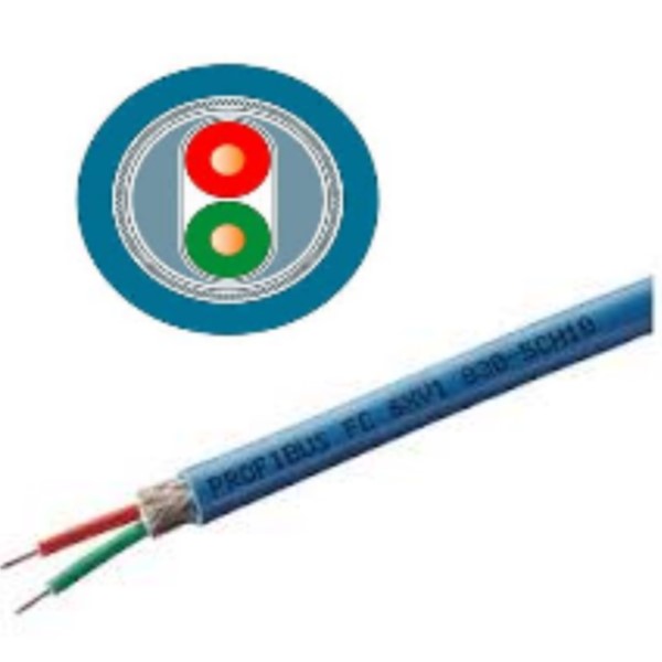 PROFIBUS FC Process Cable Cable de bus para IEC 61158-2 Cubierta de color azul para aplicaciones Ex 2 hilos apantallado venta por metros unidad de suministro máx. 1000 m Pedido mínimo 20 m