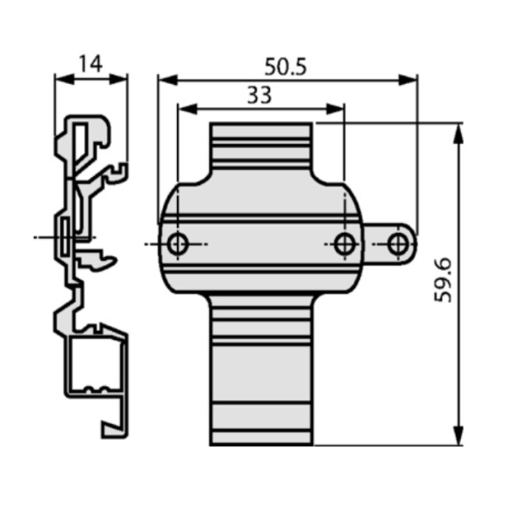 Adaptador para perfil DIN para transmisor de cabeza
