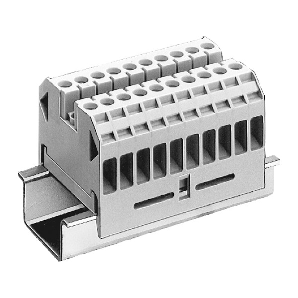 Borne de paso termoplástico Borne de tornillo en ambos lados Bloque de bornes 10 polos beige sin nombre 655 mm tam. 4