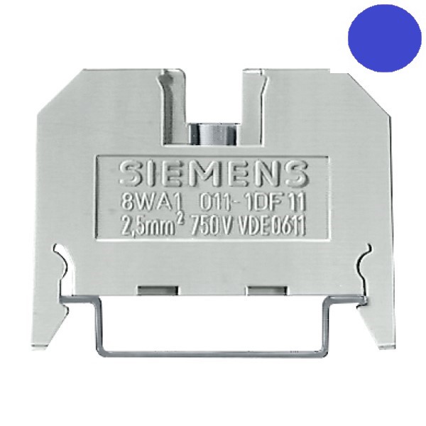 Borne de paso termoplástico Borne de tornillo en ambos lados borne sencillo azul 6mm tam. 25
