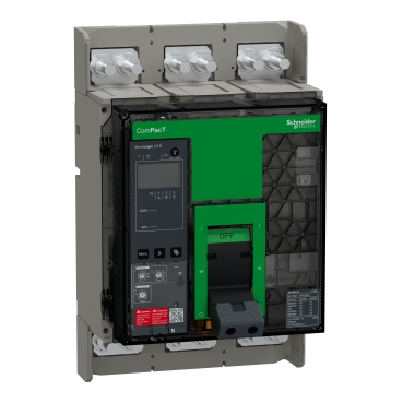 Interruptor automatico ComPact NS1600N, con micrologic 2.0 E ( LI), 3 P, 690 V AC, 1600 A, 40 kA en 480 V AC, con conexion frontal superior y conexion frontal inferior, incluye contacto auxiliar 1 NA/NC