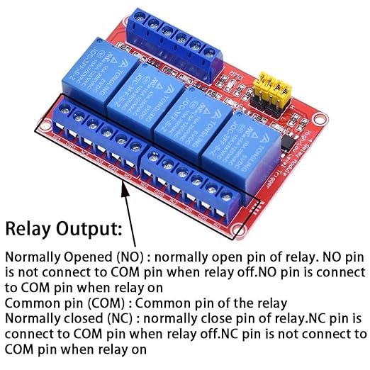 RELE 5VDC SALIDA 10 AMP 4 CANALES
