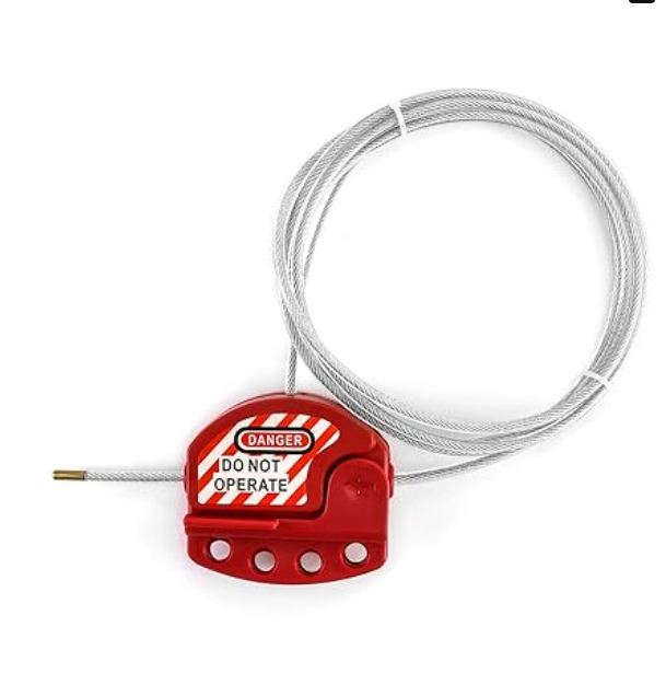 Bloqueo por cable recubierto de vinilo de acero ajustable, diámetro de 3/16 x 1,8 Mts 