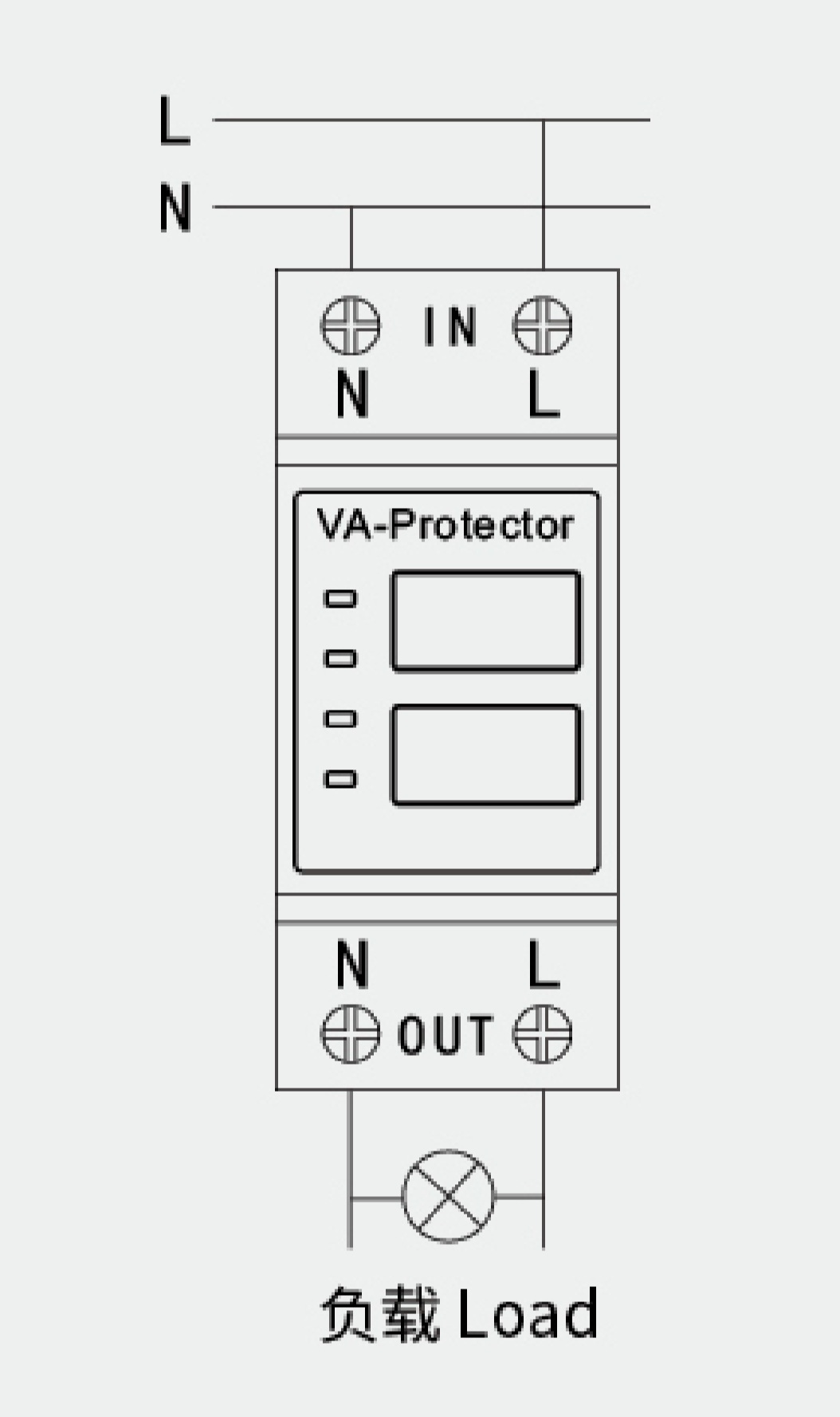 PROTECTOR INTEGRAL AJUSTABLE 0.1 A 63 AMP Y 80-350Vac SOBRETENSION, SUBTENSION, SOBRECORRIENTE, MEDICION VOLTAJE, CORRIENTE Y POTENCIA.