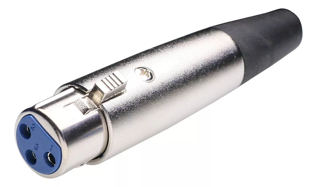 CONECTOR METÁLICO XLR CANON 3 VÍAS HEMBRA AÉREO METAL/PLASTICO