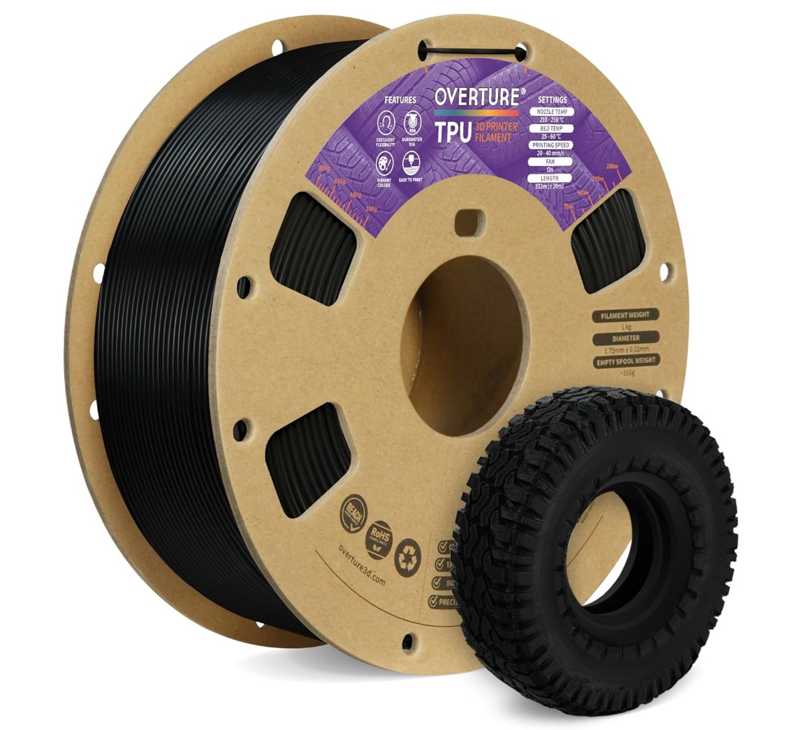 FILAMENTO TPU NEGRO PARA IMPRESORA 3D EN GRAMOS