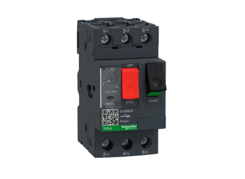 GUARDAMOTOR MAGNETOTÉRMICO 1,6-2,5A, >100KA EN 440VCA, ACCIONADO POR PULSADORES