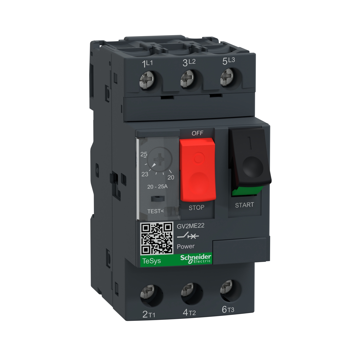 GUARDAMOTOR MAGNETOTÉRMICO 20-25A, 50KA EN 440VCA, ACCIONADO POR PULSADORES