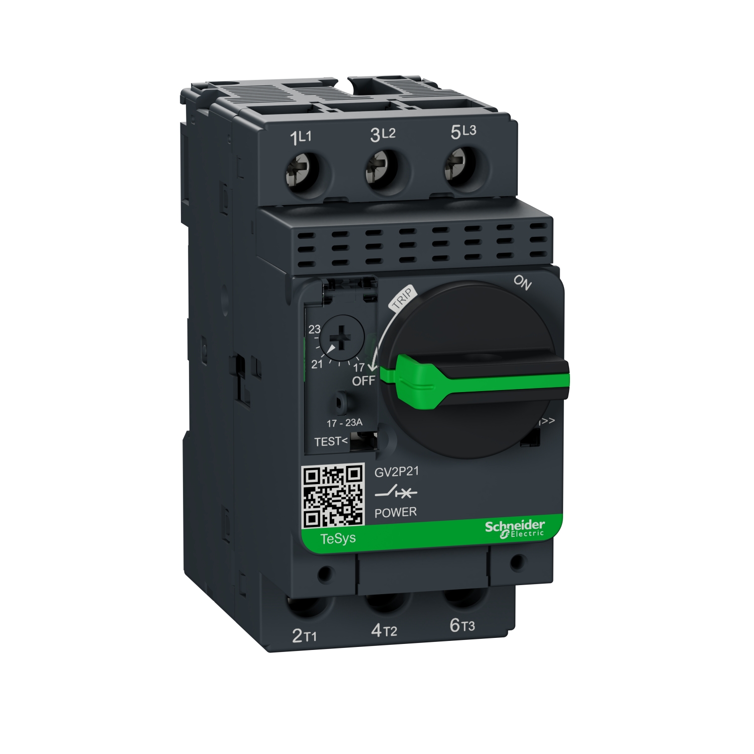 GUARDAMOTOR MAGNETOTÉRMICO 17-23 A, 75KA EN 440VCA, ACCIONADO POR MANDO GIRATORIO