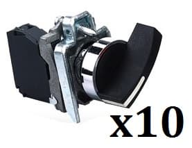 SELECTOR MET 2 POSIC M/LARGA 22MM 1NA (CANTIDAD: 10 PZ)