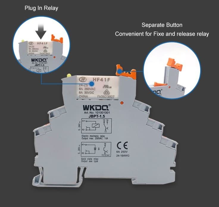BASE Y MINI RELE ENCHUFABLE 24VDC 250V A/ DC 8A 78*93*62mm