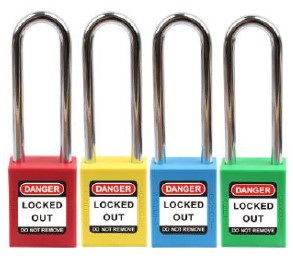 CANDADO DE SEGURIDAD CON LLAVE ARO DE ACERO 76MM LARGO 6MM  DIAM AZUL 