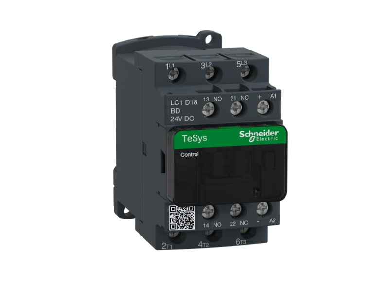 CONTACTOR 3 POLOS, CATEGORÍA AC3, 18A 1NA+1NC, 24VCC