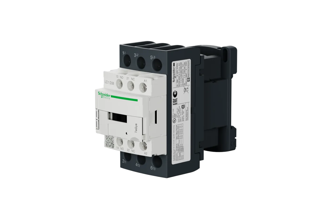 CONTACTOR 3 POLOS, CATEGORÍA AC3, 38A 1NA+1NC, 24VCA