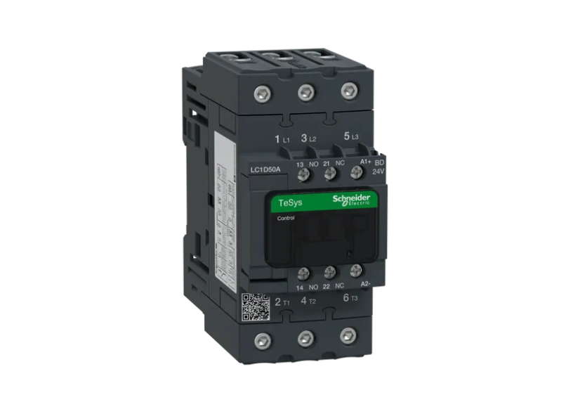 CONTACTOR 3 POLOS, CATEGORÍA AC3, 50A 1NA+1NC, 24VCC