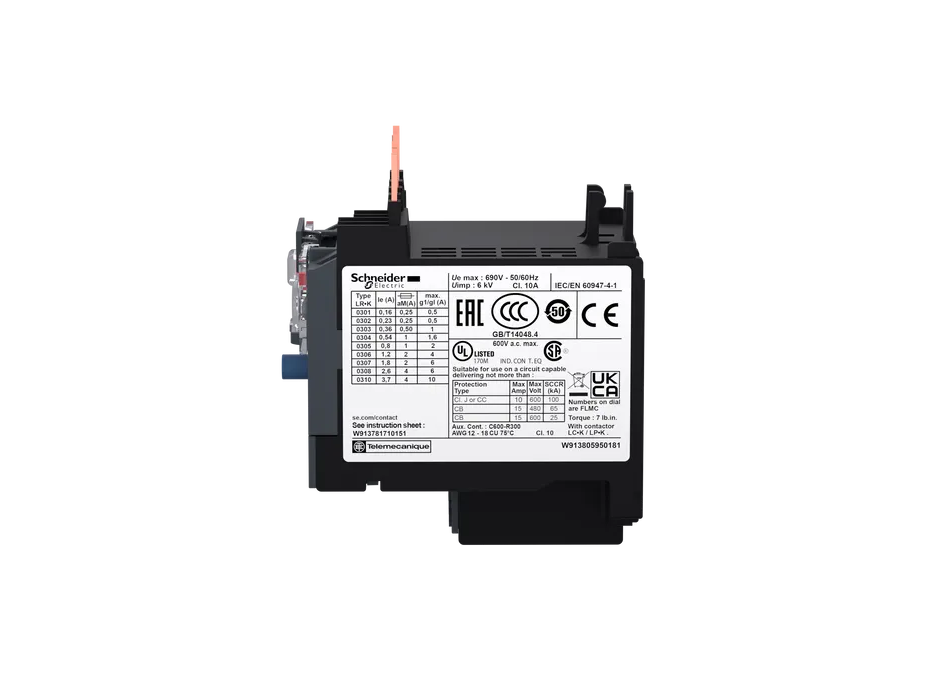 RELÉ TÉRMICO CLASE DE DISPARO 10, PARA CONTACTOR LC1K, 1,8-2,6A