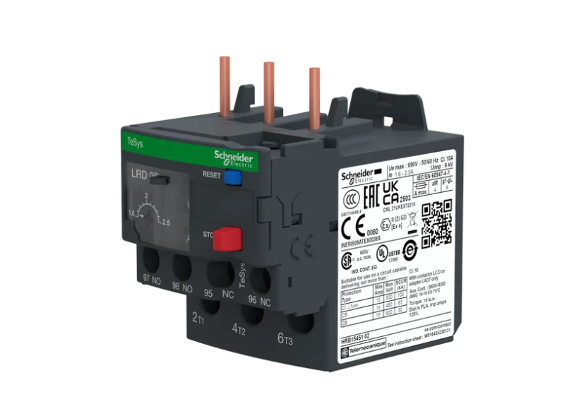 RELE TERMICO 1,6-2,5A PARA ASOCIAR CON CONTACTORES LC1D09...38