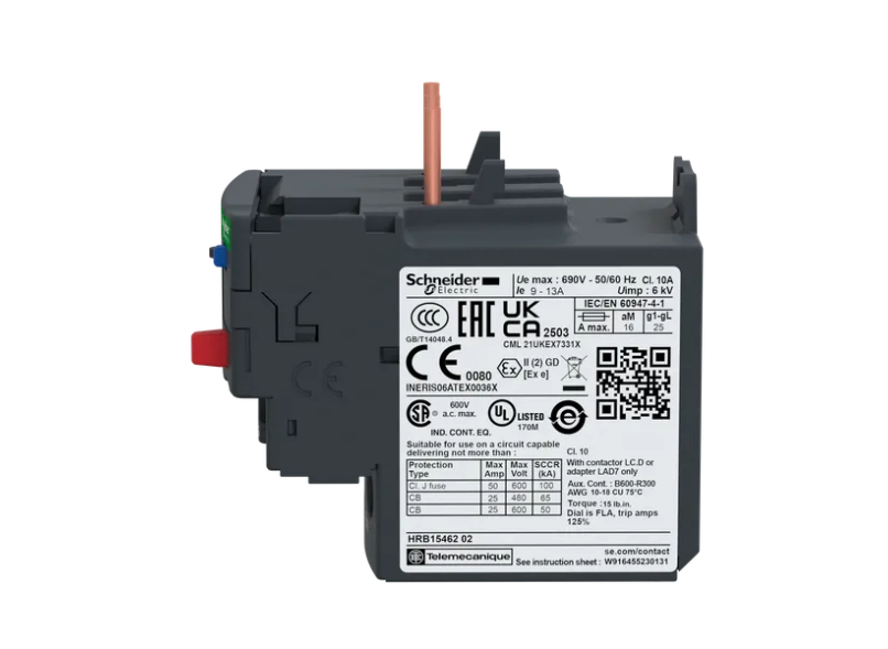RELE TERMICO 9,0-13A. PARA ASOCIAR CON CONTACTORES LC1D12...38