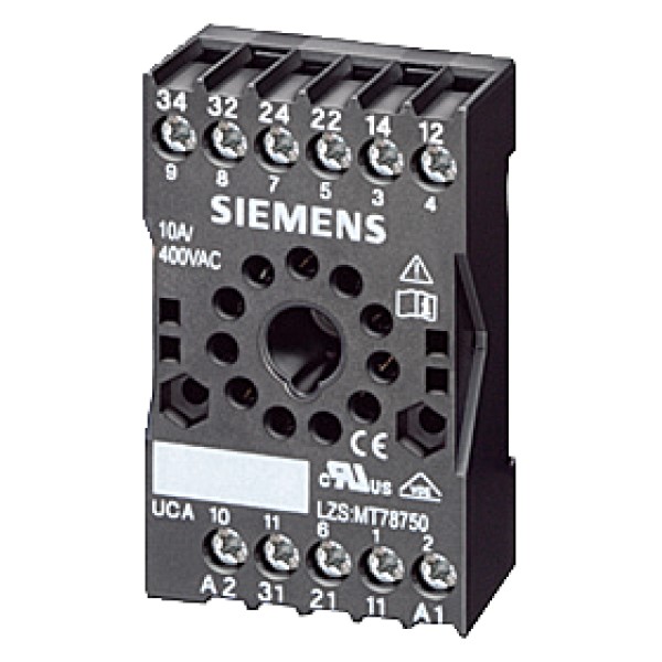 Zócalo enchufable para fijación sobre perfil DIN 11 polos redondo Ancho 38 mm Zócalo enchufable para fijación sobre perfil DIN 11 polos redondo Ancho 38 mm