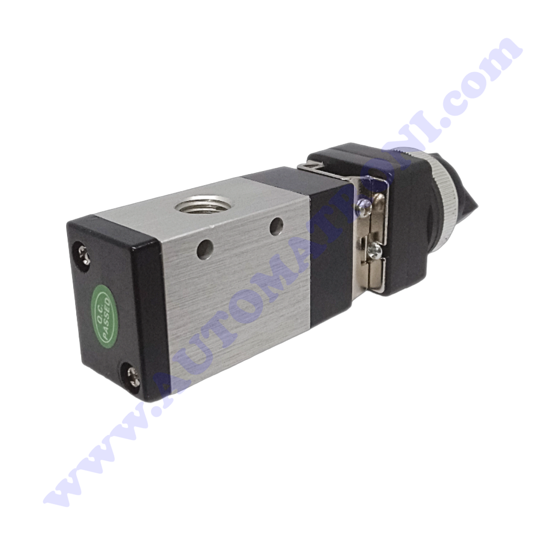 VALVULA 3/2-1/4 ACCIONAMIENTO MECANICO BOTON SELECTOR P/APLICACION PRESION DE TRABAJO 8BAR/0.8MPA/11