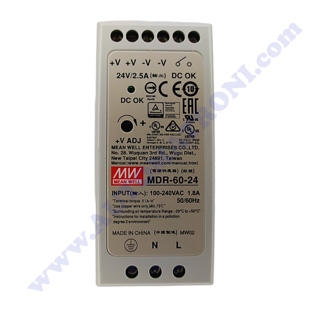 FUENTE ALIMENTACION CONMUTADA SALIDA 24VDC/ 2,5A ENTRADA 100--240 VAC