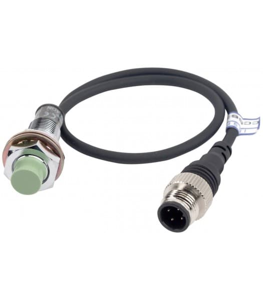 SENSOR DE PROXIMIDAD INDUCTIVO M12/4MM/2H/90-250VAC/NO/NO RAS. 150mA 20Hz T/STD C/CABLE-CONECTOR IP6