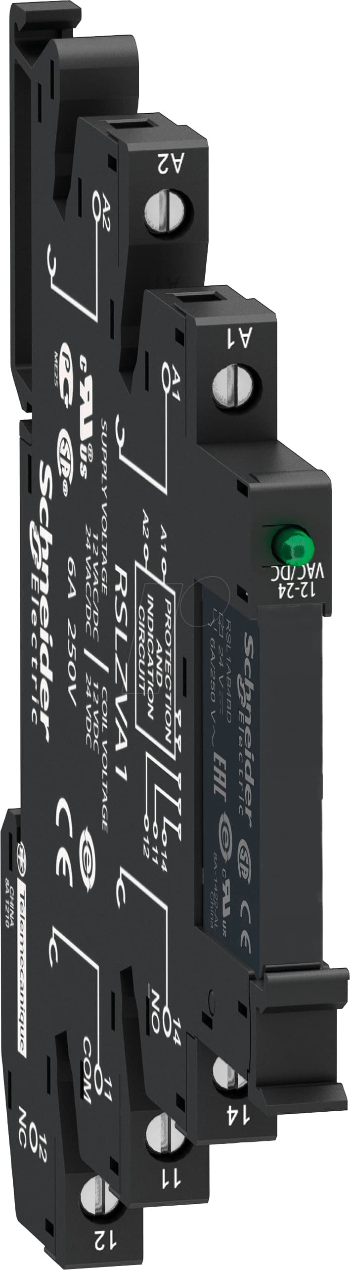 RELE SLIM 6MM 230VAC 1 NA/NC 6A CON BASE