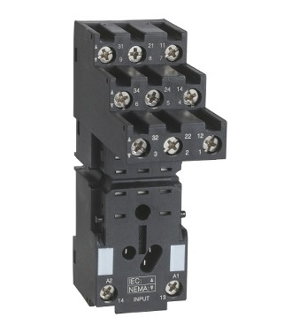 BASE RELE MINIATURA 11 PINES RXM3 C/CONTACTOS INDEPENDIENTES Y CONECTOR DE TORNILLO