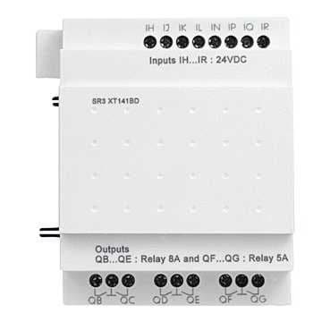 ZELIO LOGIC MODULAR EXTENSION 14 I/O, P/SR3 24 VCC. 8 ED 6 SD. RELE