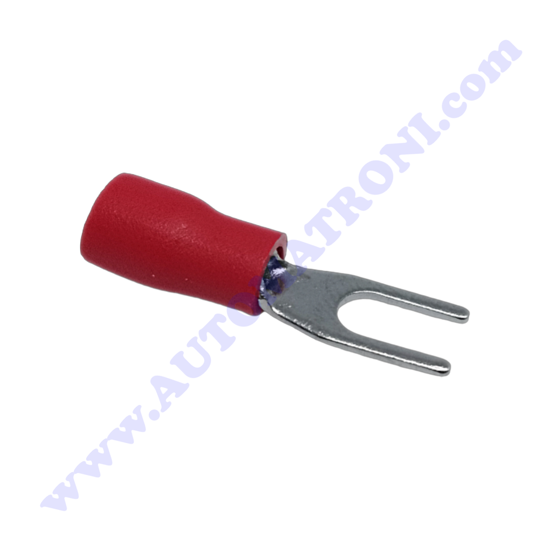 TERMINAL HORQUILLA ROJO 3,5mm CABLE 18-22 (100PZ)