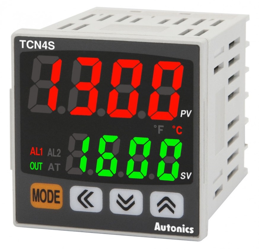 Control de Temperatura, Doble display, 48x48, Alimentacion 24Vac/24-48Vdc, Salida configurale Rele ó SSR