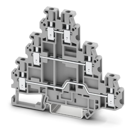 Borne multipiso Gris, 500 V, 19 A, Conexión por tornillo, 2,5 mm2