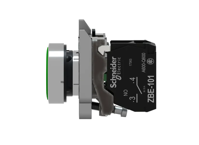 PULSADOR RASANTE 22MM VERDE 1NA