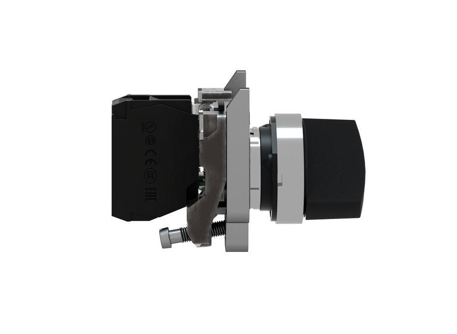 SELECTOR 2 POSICIONES FIJAS 22MM CON MANETA CORTA NEGRA 1NA