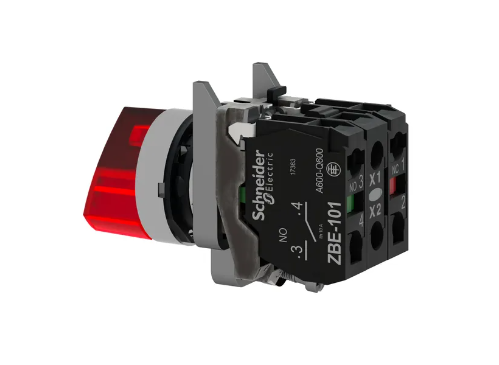 SELECTOR LUMINOSO 2 P CON LED ROJO 120VCA